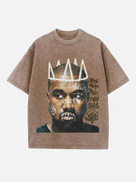 Kanye West Print Round Neck T-shirt