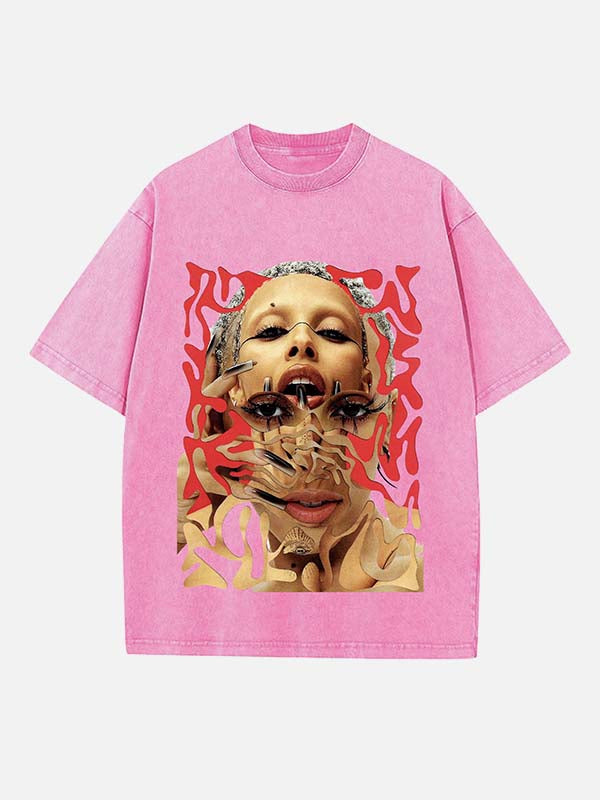 Doja Cat Print Round Neck T-shirt