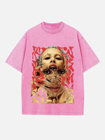 Doja Cat Print Round Neck T-shirt