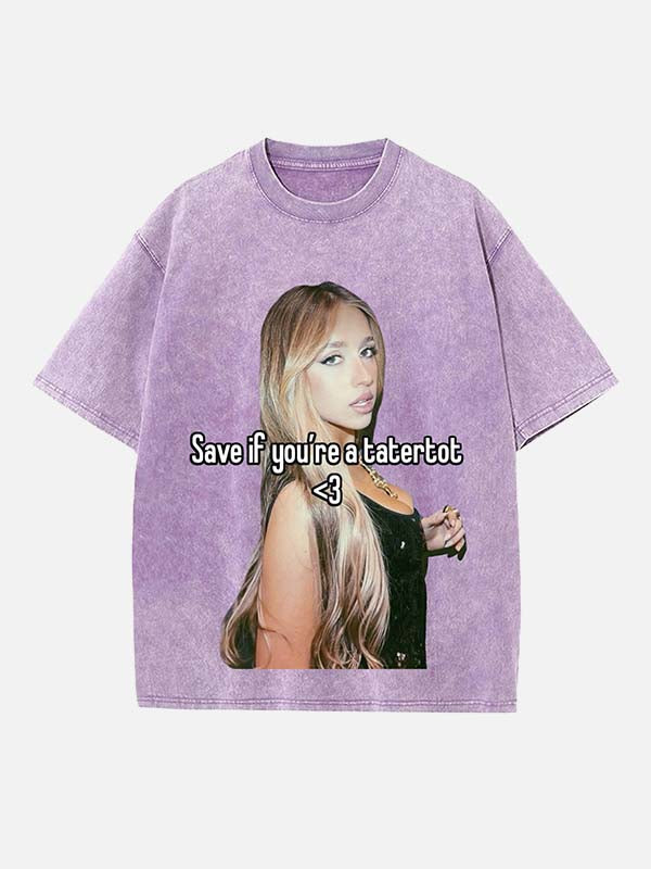 Tate McRae Print Round Neck T-shirt