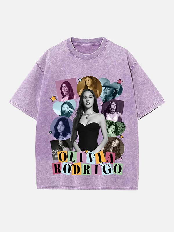 Olivia Rodrigo Print Round Neck T-shirt