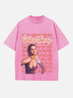 Selena Gomez Print Round Neck T-shirt
