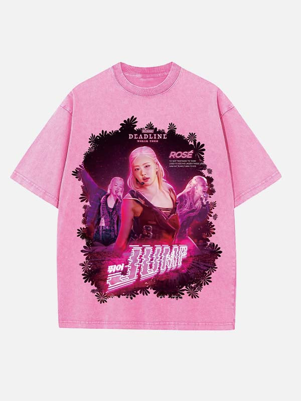 BLACKPINK Rosé Print Round Neck T-shirt
