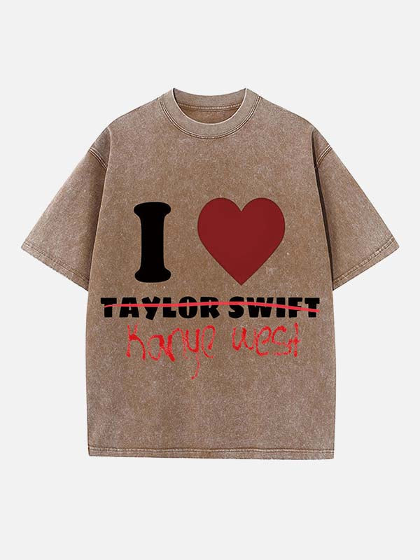 Kanye West Print Round Neck T-shirt