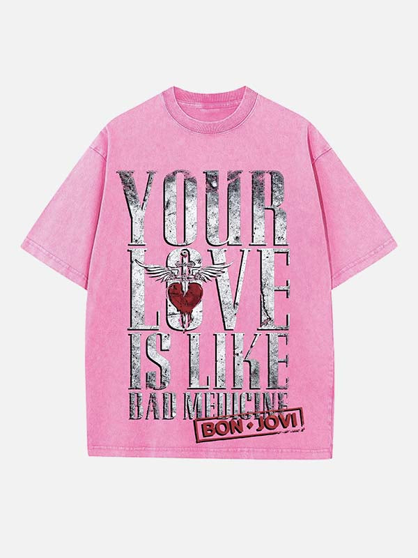 Bon Jovi Print Round Neck T-shirt