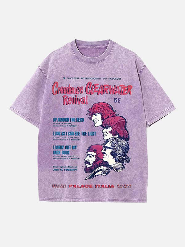 Creedence Clearwater Revival Print Round Neck T-shirt