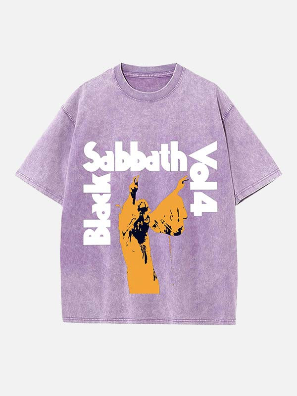 Black Sabbath Print Round Neck T-shirt