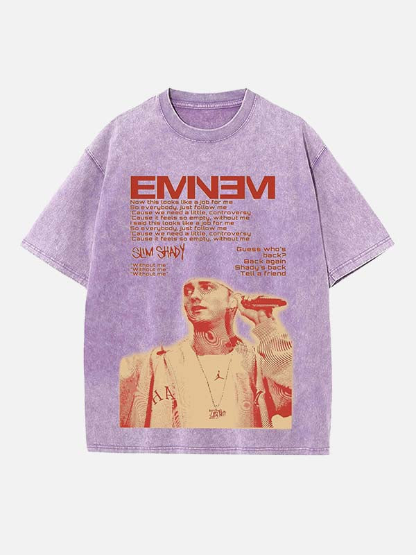 Eminem Print Round Neck T-shirt
