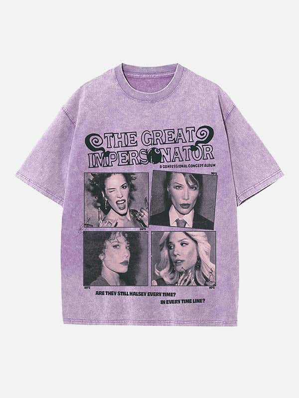 Halsey Print Round Neck T-shirt