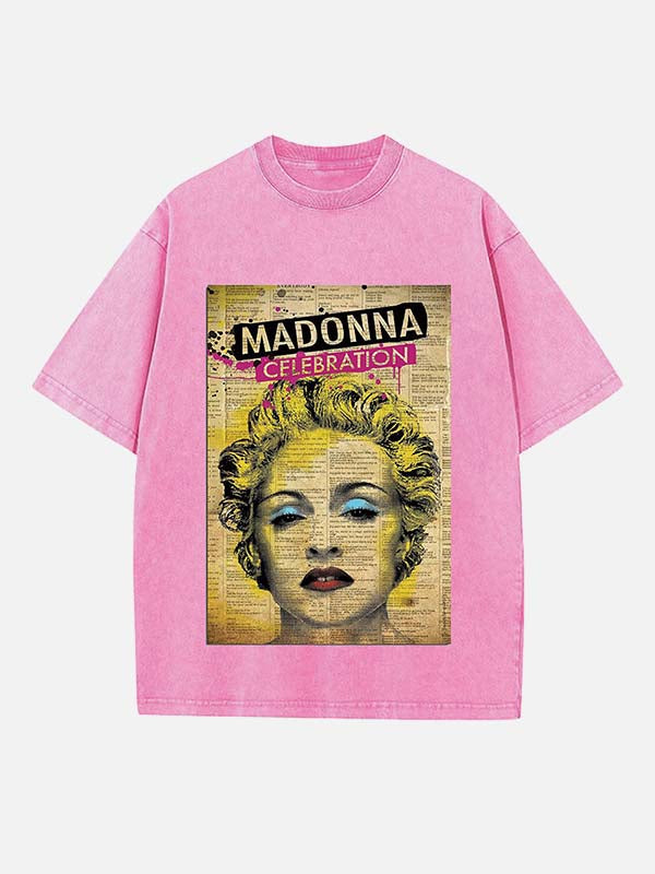Madonna Print Round Neck T-shirt