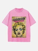Madonna Print Round Neck T-shirt