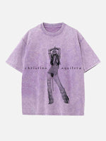 Christina Aguilera Print Round Neck T-shirt