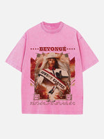 Beyoncé Print Round Neck T-shirt