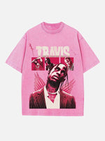 Travis Scott Print Round Neck T-shirt