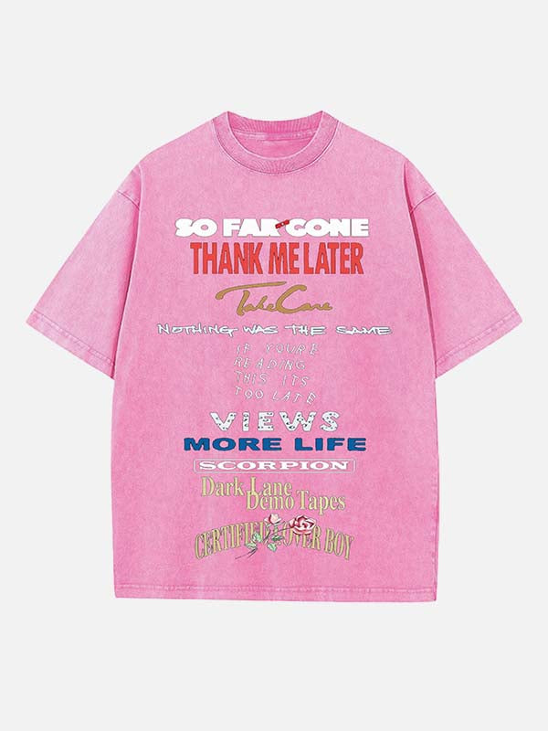 Drake Print Round Neck T-shirt