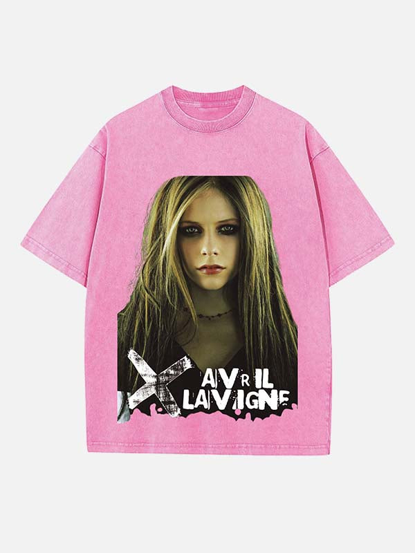 Avril Lavigne Print Round Neck T-shirt