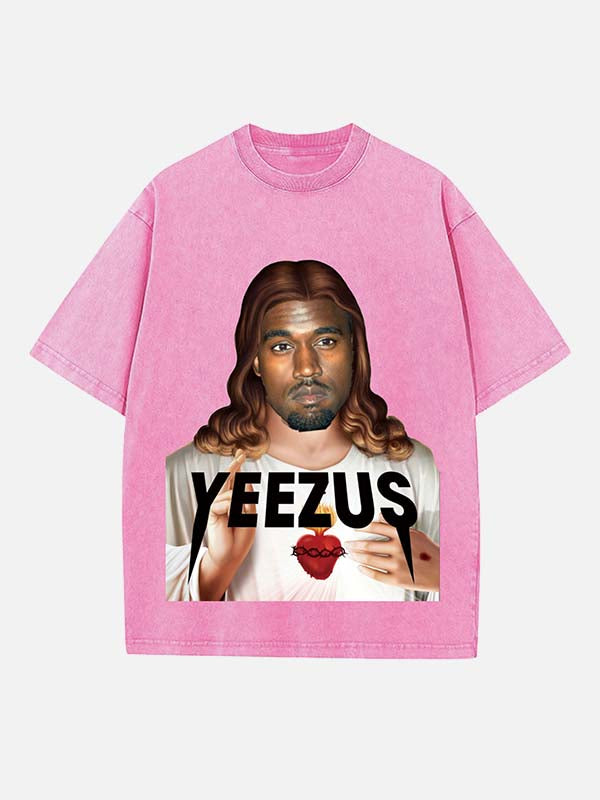 Kanye West Print Round Neck T-shirt