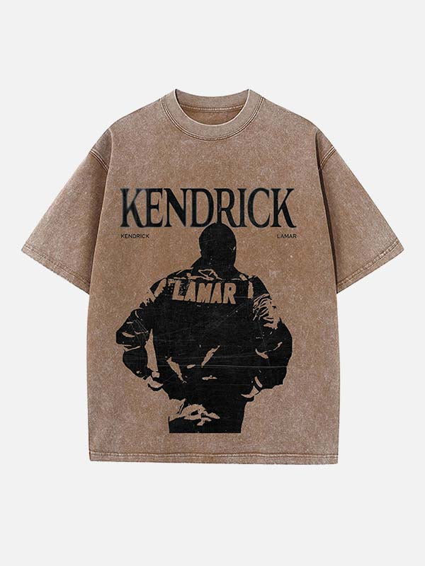 Kendrick Lamar Print Round Neck T-shirt