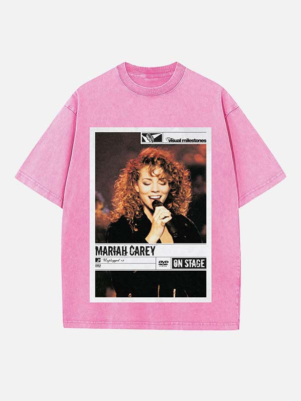 Mariah Carey Print Round Neck T-shirt