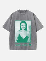 Selena Gomez Print Round Neck T-shirt