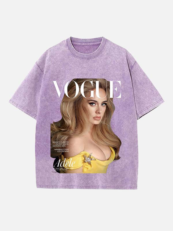 Adele Print Round Neck T-shirt