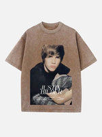 Justin Bieber Print Round Neck T-shirt