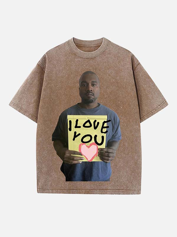 Kanye West Print Round Neck T-shirt