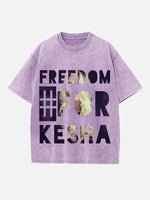 Kesha Print Round Neck T-shirt