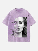 Adele Print Round Neck T-shirt