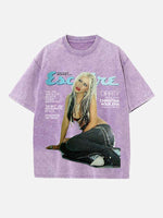 Christina Aguilera Print Round Neck T-shirt