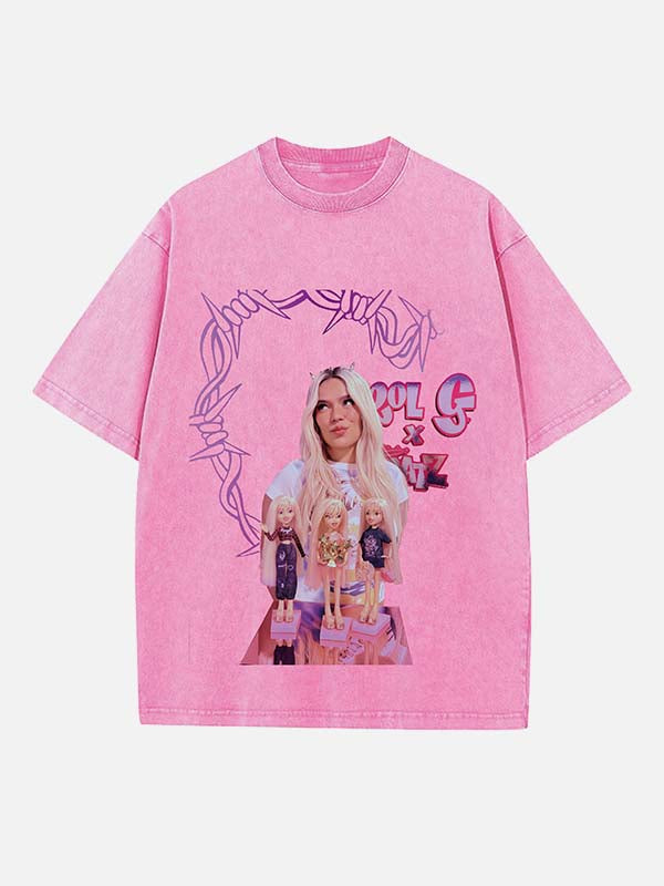 Karol G Print Round Neck T-shirt