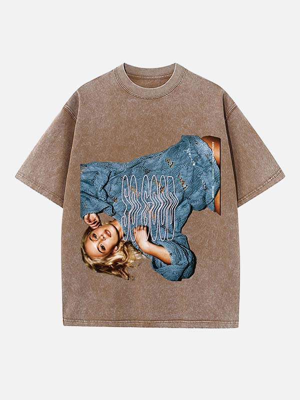 Zara Larsson Print Round Neck T-shirt