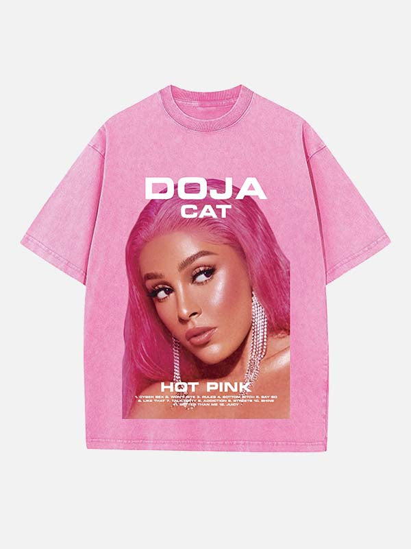 Doja Cat Print Round Neck T-shirt