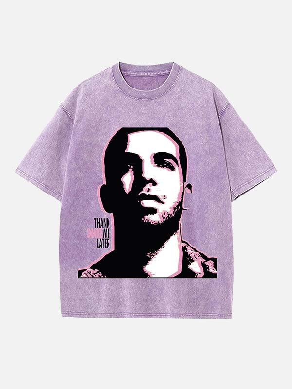 Drake Print Round Neck T-shirt