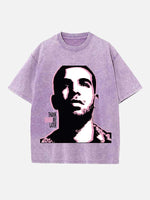 Drake Print Round Neck T-shirt