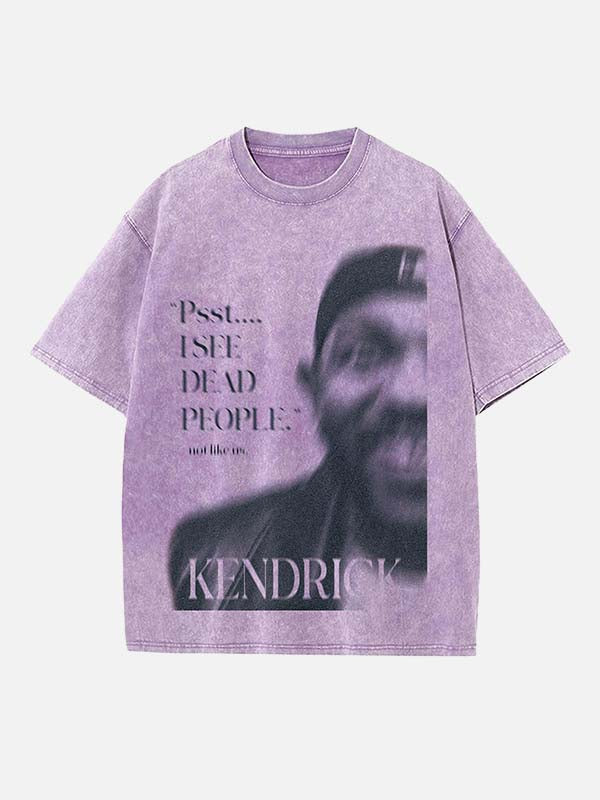 Kendrick Lamar Print Round Neck T-shirt