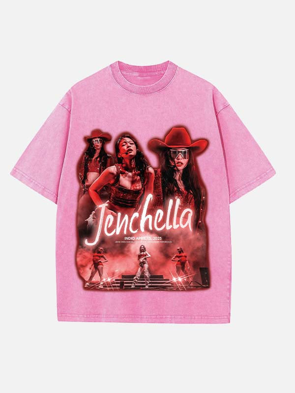 BLACKPINK Jennie Print Round Neck T-shirt