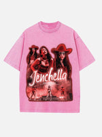 BLACKPINK Jennie Print Round Neck T-shirt