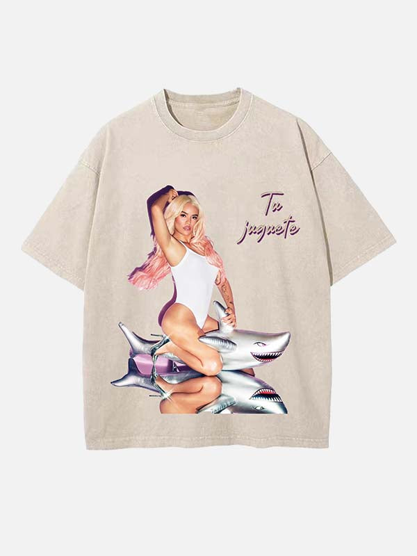 Karol G Print Round Neck T-shirt