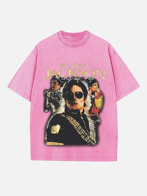 Michael Jackson Print Round Neck T-shirt