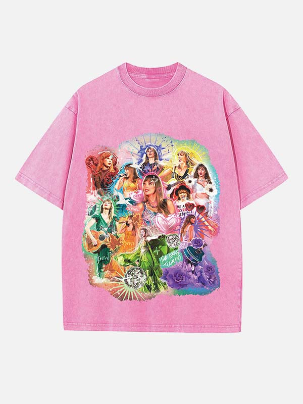 Taylor Swift Print Round Neck T-shirt