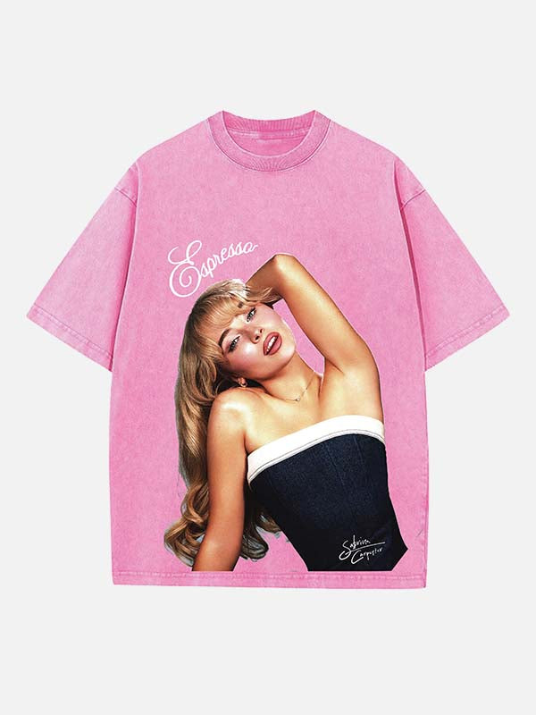 Sabrina Carpenter Print Round Neck T-shirt