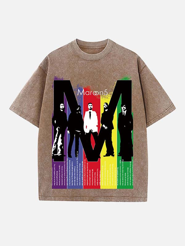 Maroon 5 Print Round Neck T-shirt