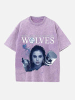 Selena Gomez Print Round Neck T-shirt