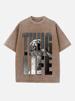 2Pac Print Round Neck T-shirt