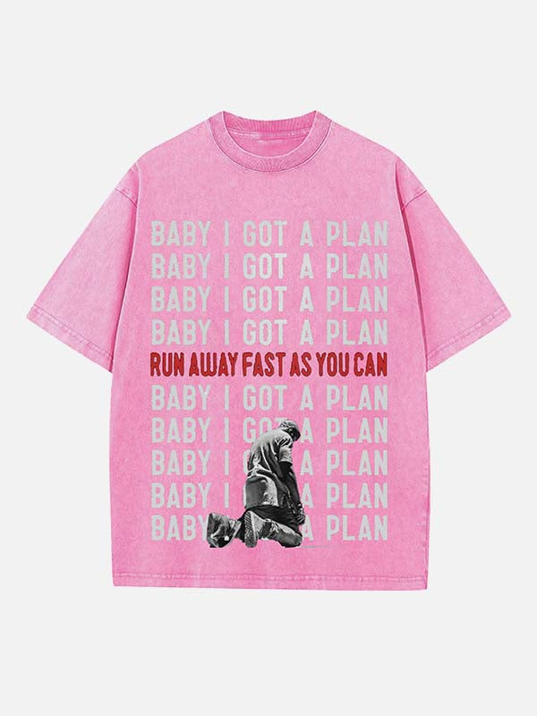 Kanye West Print Round Neck T-shirt