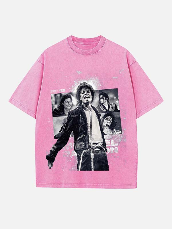 Michael Jackson Print Round Neck T-shirt