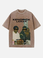 Kendrick Lamar Print Round Neck T-shirt