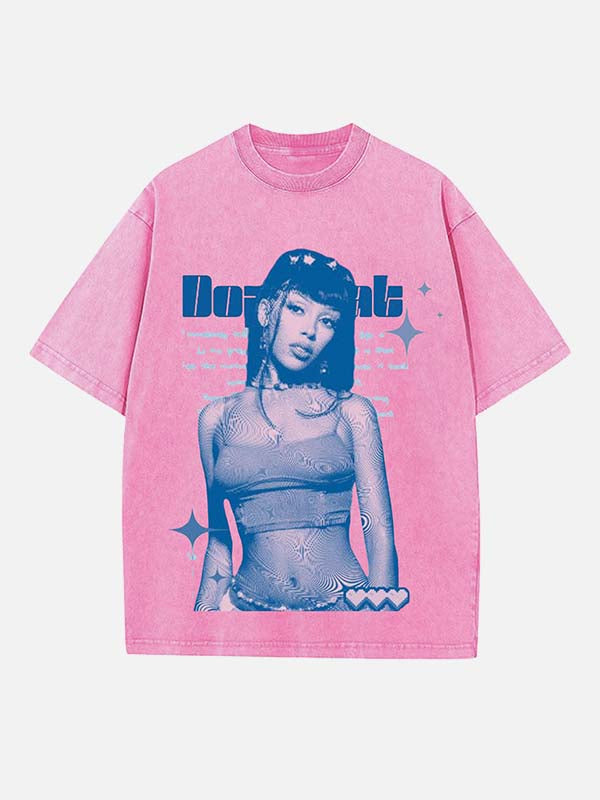 Doja Cat Print Round Neck T-shirt