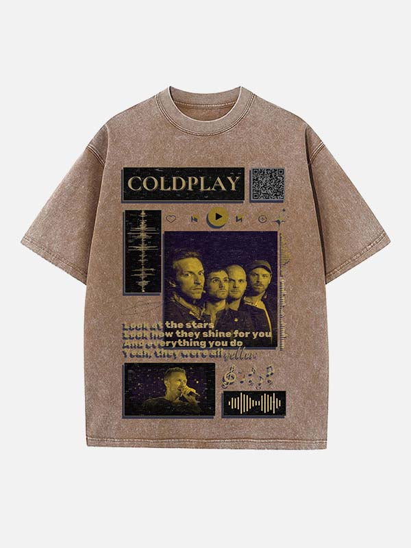 Coldplay Print Round Neck T-shirt
